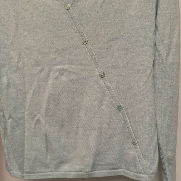 Etcetera mint turtleneck sweater with unique button back - Picture 5 of 9